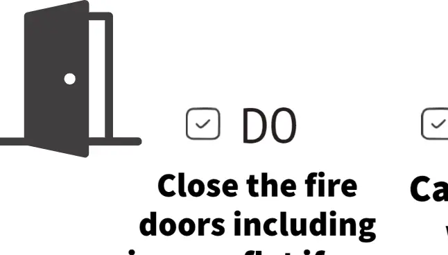 Do close the fire doors including in your flat if you evacuate and do call 999 but only when you're safely out of the building